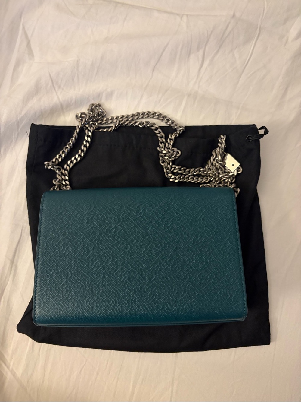 Saint Laurent (YSL) Teal Kate Chain Shoulder Bag - Picture 3 of 5